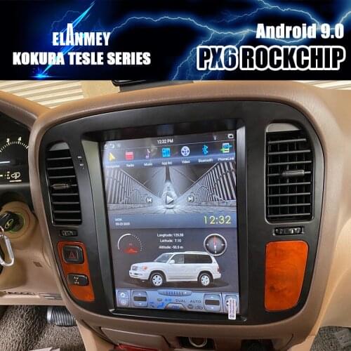 Car Bluetooth Screen Android 9 GPS Navigation Multimedia Player For Toyota 1998-2002 Land Cruiser 12.1" Tesla Carplay Head Unit