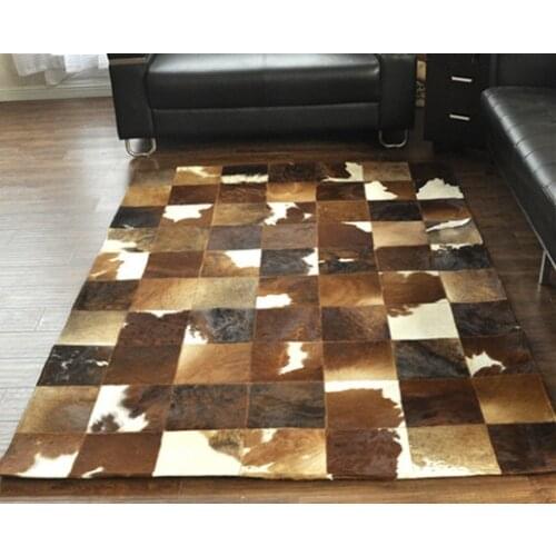 Free shipping 1 piece 100% natural cow leather carpets and rugs