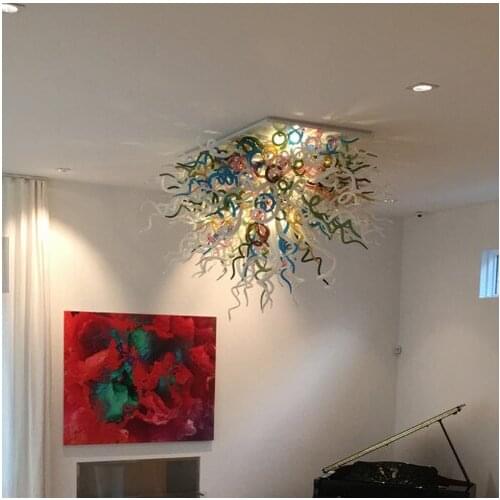 Colorful Creative LED Ceiling Lights Murano Glass Venetian Style Crystal Ceiling Lamps for Living Room Hall Art Decoration