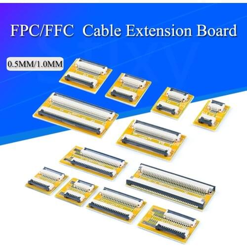 2PCS FPC FFC Flexible Flat Cable Extension Board 0.5MM/1.0MM Pitch 6 8 10 12 14 20 30 40 50 PIN Connector