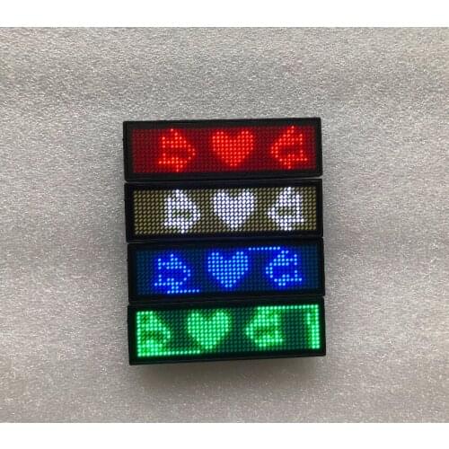 HD-NT44 White/Red/Blue/Green Color Led Name Badge 44x11 Pixel USB Rechargeable For Chest Card Label