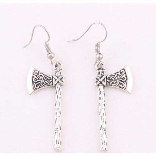 Personality Viking Earrings For Women Axe Shape Pendant Design Attractive Jewelry Gift For Friend Zinc Alloy Dropshipping