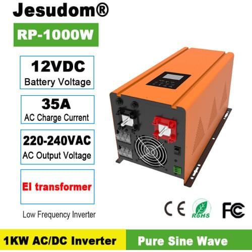 1KW/1000W Pure Sine Wave Inverter Solar Power Inverter DC12 to 220V230V240VAC,50HZ60HZ UPS Inverter with AC Charger
