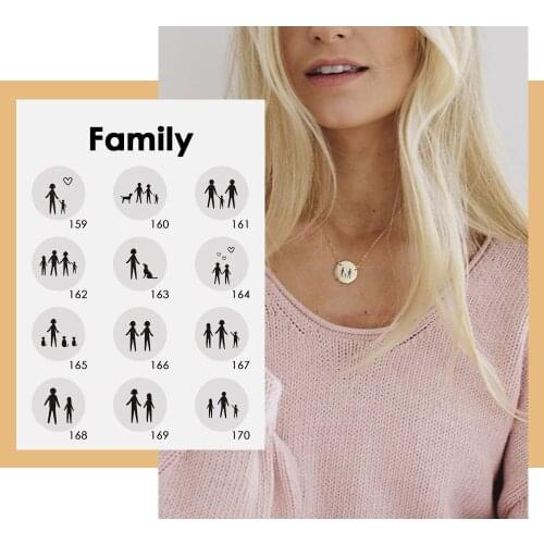 JUJIE 316L Stainless Steel Engrave Family Series Necklaces For Women 2020 Custom Made Choker Necklace Wholesale/Dropshipping