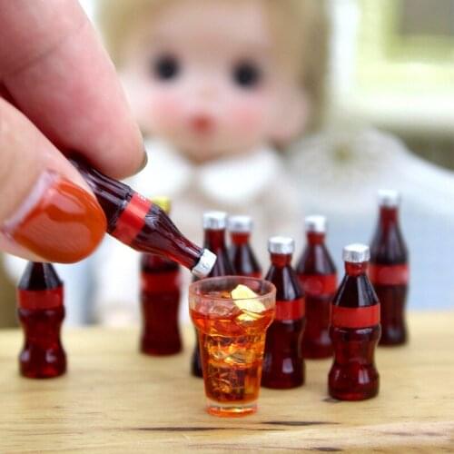 1/12 DIY Kitchen Room Coke Drink for Dollhouse Doll Accessories Mini World Doll Accessories Doll House Miniature Toy Photo Props