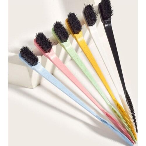 2-in-1 Multifunction Hair Edge Brush Double-headed Brow Comb Professional Hair Brush Comb Eyebrow Brushes Cosmetic Tool