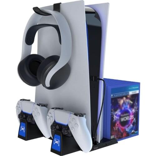 28EA Multi-Functional Controller Storage Rack Charging Dock Stand Compatible with PS5 Headphone Bracket Holder Base