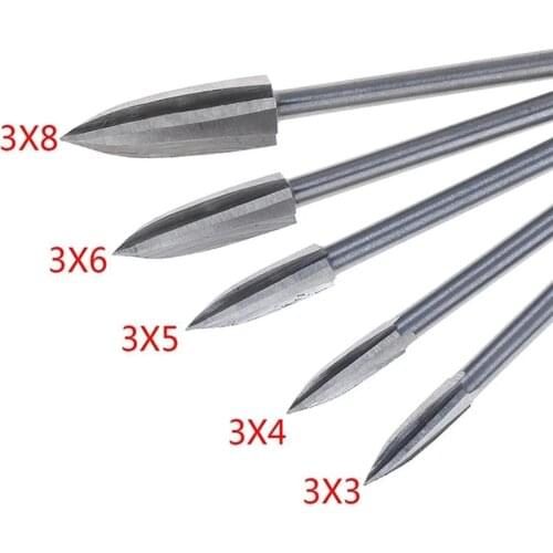5PCS Wood Carving Drill Steel Engraving Drill Bit Set Solid Carbide Grinding Burr for Woodworking Drilling Carving Engraving #35