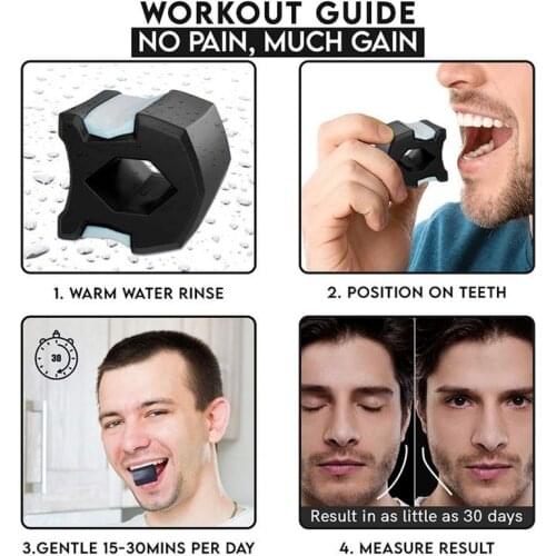 40/50/60 lbs New Masseter trainer Food Grade Silicone Jaw Face Neck Exerciser Level JawLine Ball Facial Muscle Toner Fitness