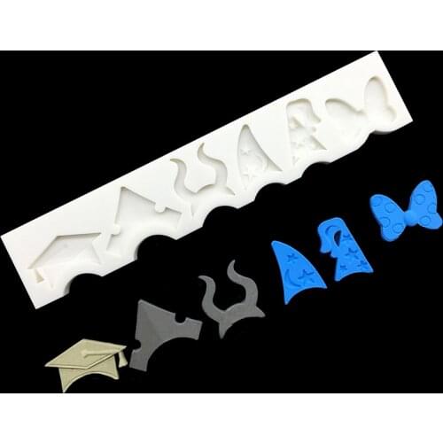 Wholesale 10 pcs Butterfly Academic Cap Silicone Straw Decorating Mold Sugarcraft Chocolate Baking Mold Fondant Cake Tools