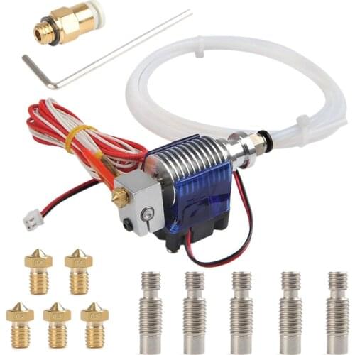 All Metal J Style Head Hotend Full Kit With 5 Pcs Extruder Print Head + 5 Pcs Nozzle Throat For E3D V6 Makerbo
