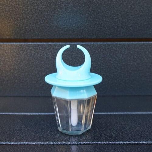 8ml Empty Diamond Ring Shape Refillable Blue Lip Gloss Tube Lips Balm Bottle wand Brush Container Bottle