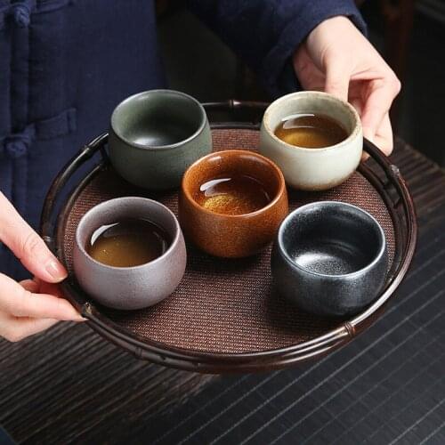 Five famous business gifts kiln teacup stoneware master cup glazed ceramic personal cup Kung Fu teacup home