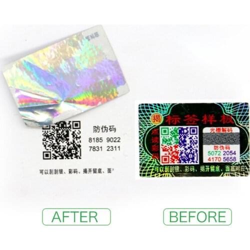 Self-adhesive Anti-fake Label Scratch Silver Anti-counterfeiting Stickers Customizable Laser Code anti-ounterfeit Labels