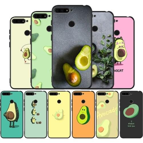 Cute Avocado Food black Silicone Phone Case For Huawei honor 30 20 Pro 8 8X 9 10 20 Lite Mate 10 20 30 Lite Pro cover