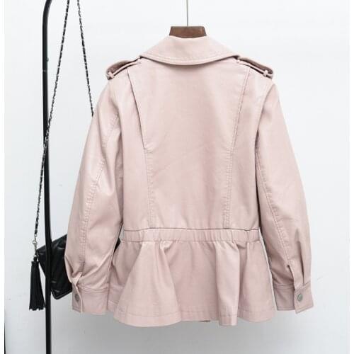 Womens Leather Jacket Coat Female Faux PU Leather Spring Autumn Jacket Women Clothes 2020 Korean Tops Veste Cuir Femme ZT4539