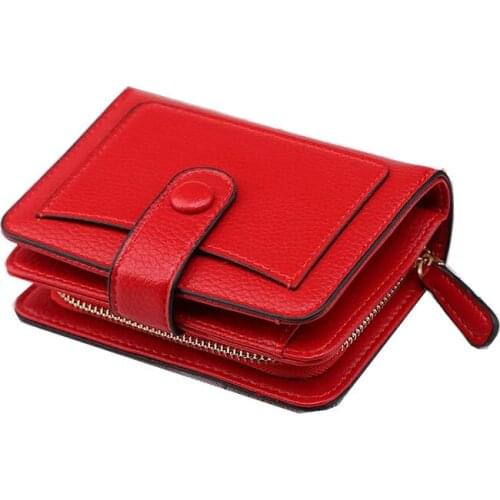 Female organ purse han edition litchi grain short twenty percent womens change of multi-function clasp wallet wallet