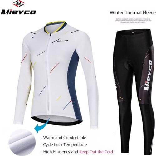 Mieyco Winter Cycling Sets Thermal Fleece Cycling Jersey Bicycle Clothes Cycling Clothing Women Keep Warm Outdoor Running Jacket
