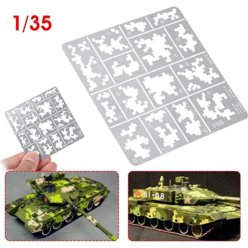 1/35 Stainless Steel AFV Digital Camo Spray Template Stenciling Leakage Spray Mould