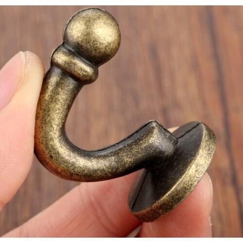 1pc 37*24mm Single Wall Hook Rustic Key Coat Bag Hat Hanger Rustic Robe Cloth Hook for Bathroom