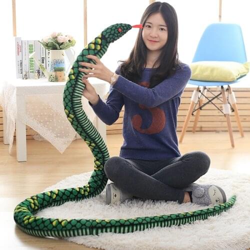 1pc Simulation Cobra and Python Snake Plush Toys Dolls Soft Animal Stuffed Toy for Kids Children Funny Birthday Christmas Gift