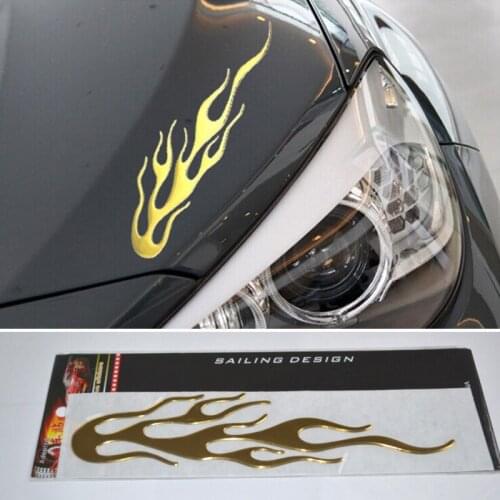 2PCS 3D Flame Car Moto GP Motocross Vinyl Decal Sticker Reflective Flames Funny Motorcycle Scooter Cruiser Stickers