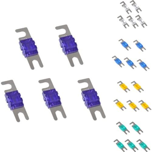 5 Pieces Mini ANL Bolt Fork Fuse Kit Car Bolt Fork Fuse Car Audio Circuit Breaker for 12V/24V/32V Car Boat Truck Audio System