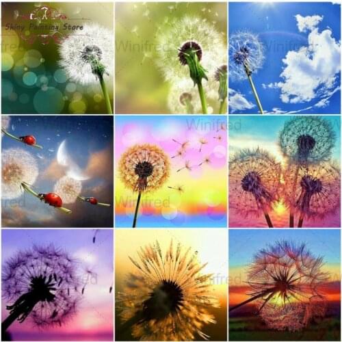 5d DIY Diamond Painting Colorful Dandelion Landscape Cross Stitch Kit Full Square Round Drill Diamond Embroidery Mosaic Wall Art