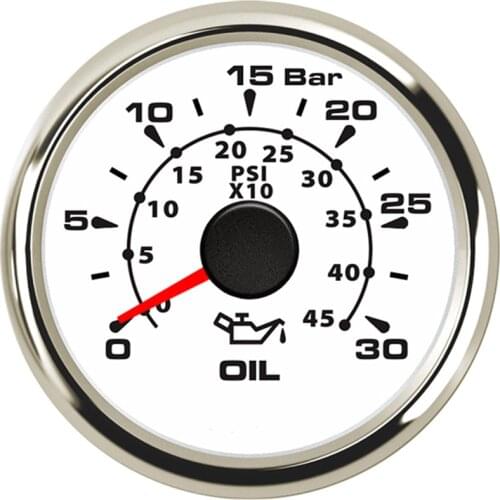 8-color backlight Auto Marine Oil Pressure Gauges 0-30Bar Oil Pressure Gauge Meters 52mm 9-32V for Auto Boat oil press gauge
