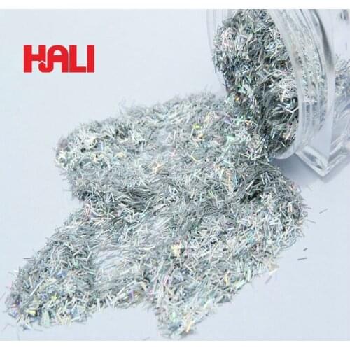 Glitter powder,laser long silver glitter powder,strip glitter pigment, particle size:0.3*1.5 mm,widely used