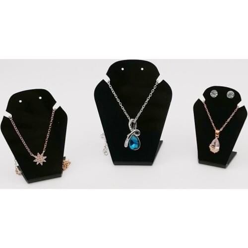 1 Set Black Acrylic Display Small Travel Stand For Jewelry Necklace Pendant Storage Earrings Organizer Stud Shelf Holder Case