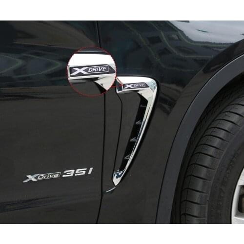 For BMW Xdrive Emblem Logo X5 F15 X5M F85 14-17 Shark Gills Side Fender Vent Decoration 3D Stickers Auto Accessories Car-Styling