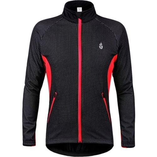 Unisex Fleece Thermal Winter Wind Cycling Jacket Windproof Bike Bicycle Coat Clothing Long Sleeve Jersey Waterproof