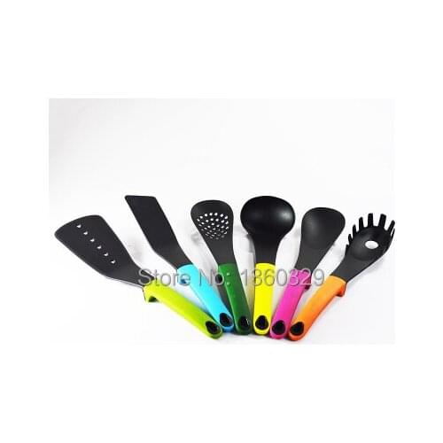 Hot Sale Silicone Cooking Utensils Silicone Spoon Ladle Skimmer Turner 6 pcs Cooking Tools Sets as Kitchen Gadget Free Shipping