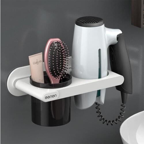 HobbyLane Wall Mounted Type Home Bathroom Toilet ABS Hair Dryer Holder Storage Shelf