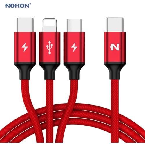 Nohon Type-C to for Lightning Cable For iPhone X Xr Xs 8 8 Plus 8P 8pin Data Sync Cables Fast Charging For iPhone 7 7P 6S 6 5S 5