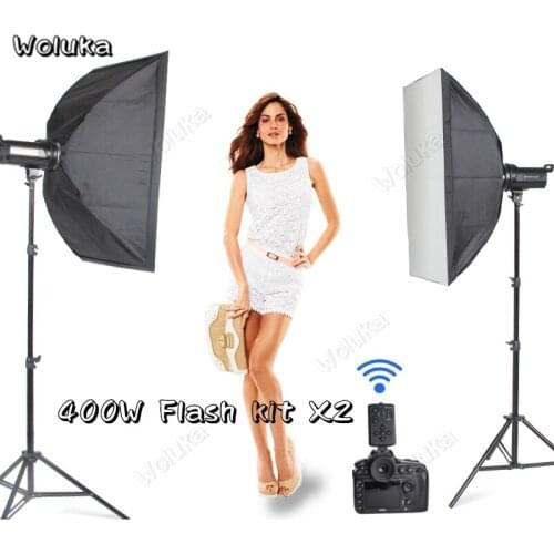 2 Flash Light Set 400W GN82 2 Softbox Light Stand Kit Professional Photo Studio For Advertising Product Photography CD50 T10