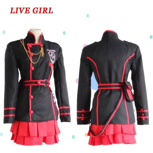 Anime D.Gray-man Linali Lenalee Lee Allen Walker Cosplay Costume Black School Uniform Qutfit Suit Full Set Halloween Outfit