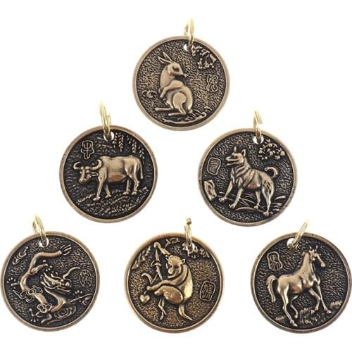 Brass Animal Statue Ornament Chinese Zodiac Rat Ox Tiger Rabbit Dragon Snake Horse Sheep Monkey Chicken Dog Pig Desk