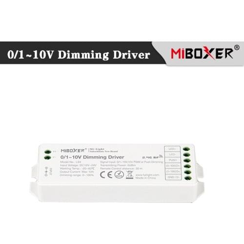 Mi.light LS4 0/1~10V Single Color LED Strip Dimming Driver DC12V-24V PWM or Push Dimming Signal Input LED Controller