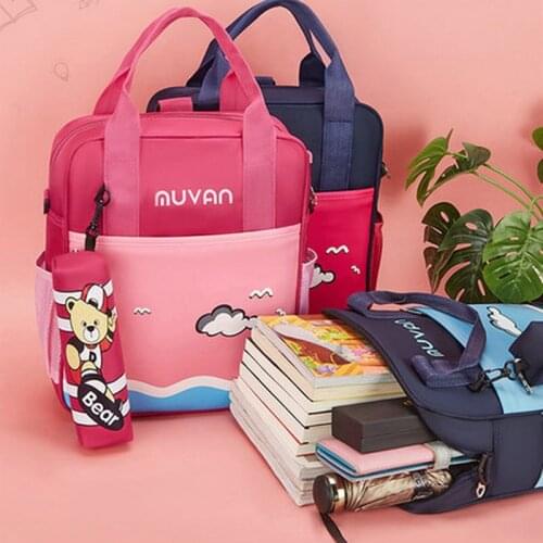 Fashion Color Kids School Bag For Girls Boys Backpack Study Bag A4 Books Tote Bag