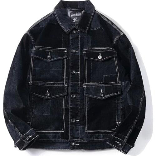 2021 New Spring Autumn Men‘s Black Denim Jacket Fashion Cotton Elasticity Jeans Coat Male Brand Clothes -40