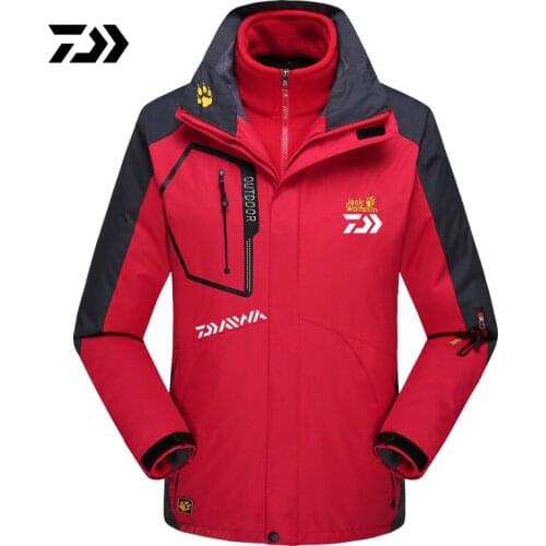 Daiwa Mens Mountaineering Camping Fishing Jacket Outdoor Sports Windproof Thickened Warm Wool Mens Jacket