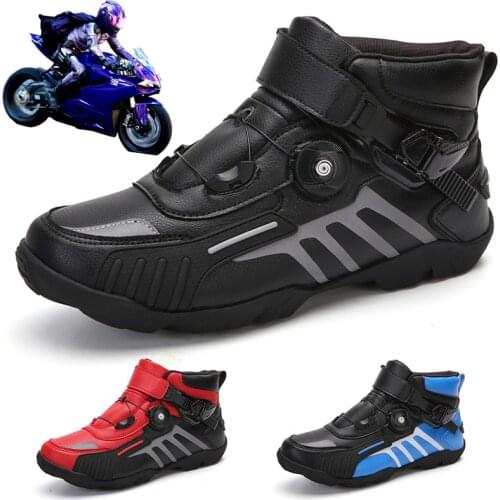 New Motorcycle Boots Mens Outdoor Non-Slip Motorcycle Shoes Professional Racing Motorcycle Shoes Street Off-Road Travel Shoes