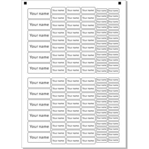 108Pcs Transparent Cartoon Pattern Custom Name Stickers Waterproof Tags Labels For Children Personal Scrapbook School Stationery