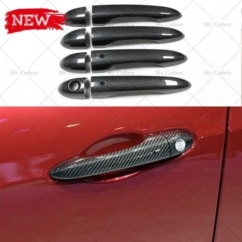 FOR MASERATI GHIBLI CARBON FIBER OUTSIDE DOOR HANDLE 8PCS TRIM BODY KIT TUNING PART FOR GHIBLI CARBON DOOR HANDLE COVER RACING