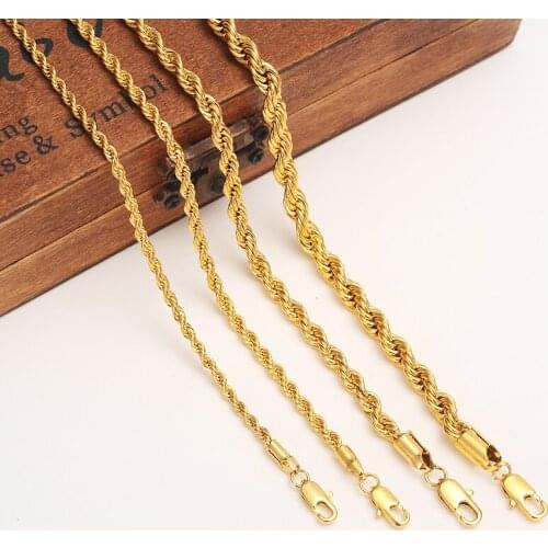 New Twisted rop Chain necklace Bracelet Gold filled 21cm Wholesale women Mens Bracelet african Brazil Ethiopia Jewelry gift