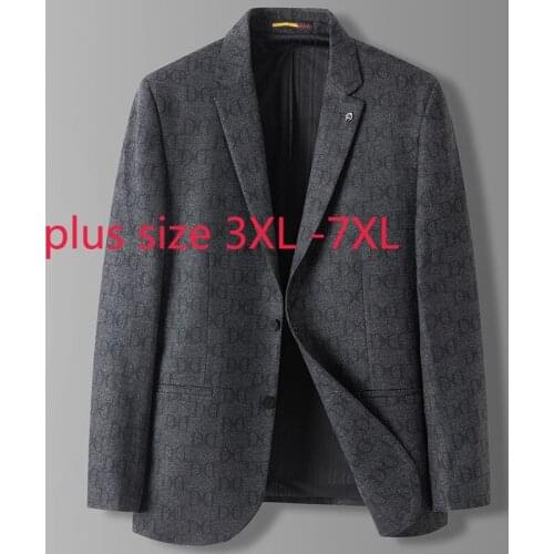 New Arrival Super Large Young Men Autumn And Winter Fashion Casual Printing Suit Coat Blazers Men Plus Size 3XL 4XL 5XL 6XL 7XL