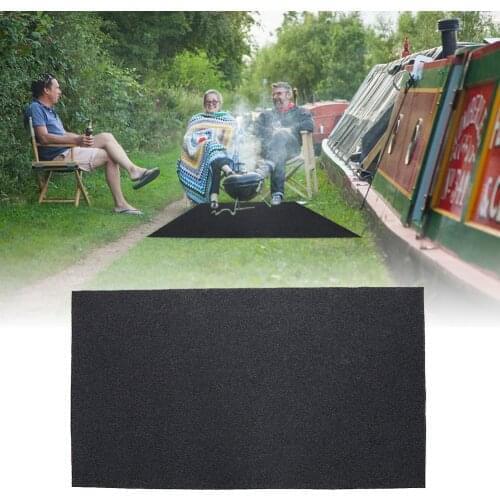 Fireproof Heat Resistant BBQ Gas Grill Splatter Mat Mat Backyard Floor Protective Rug 124X75CM