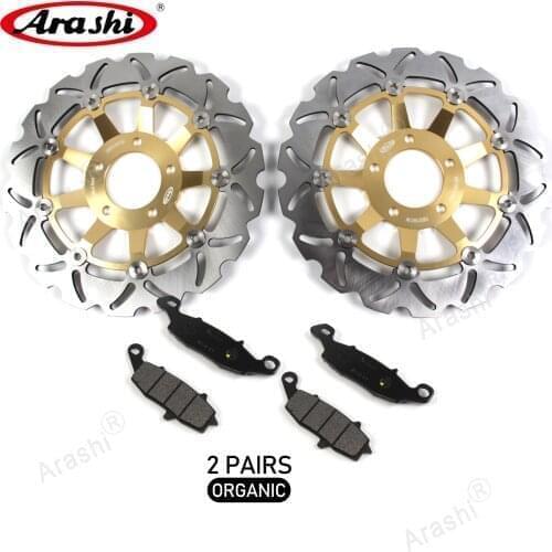 ARASHI CNC Front Brake Rotors Disc Brake Pads For SUZUKI SV 650 / SV 650 S 1999 2000 2001 2002 SV650 SV650S Motorcycle Pads